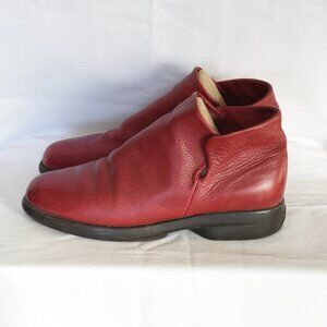 Arche (Arcus) Red Leather Pull On Ankle Boots - France